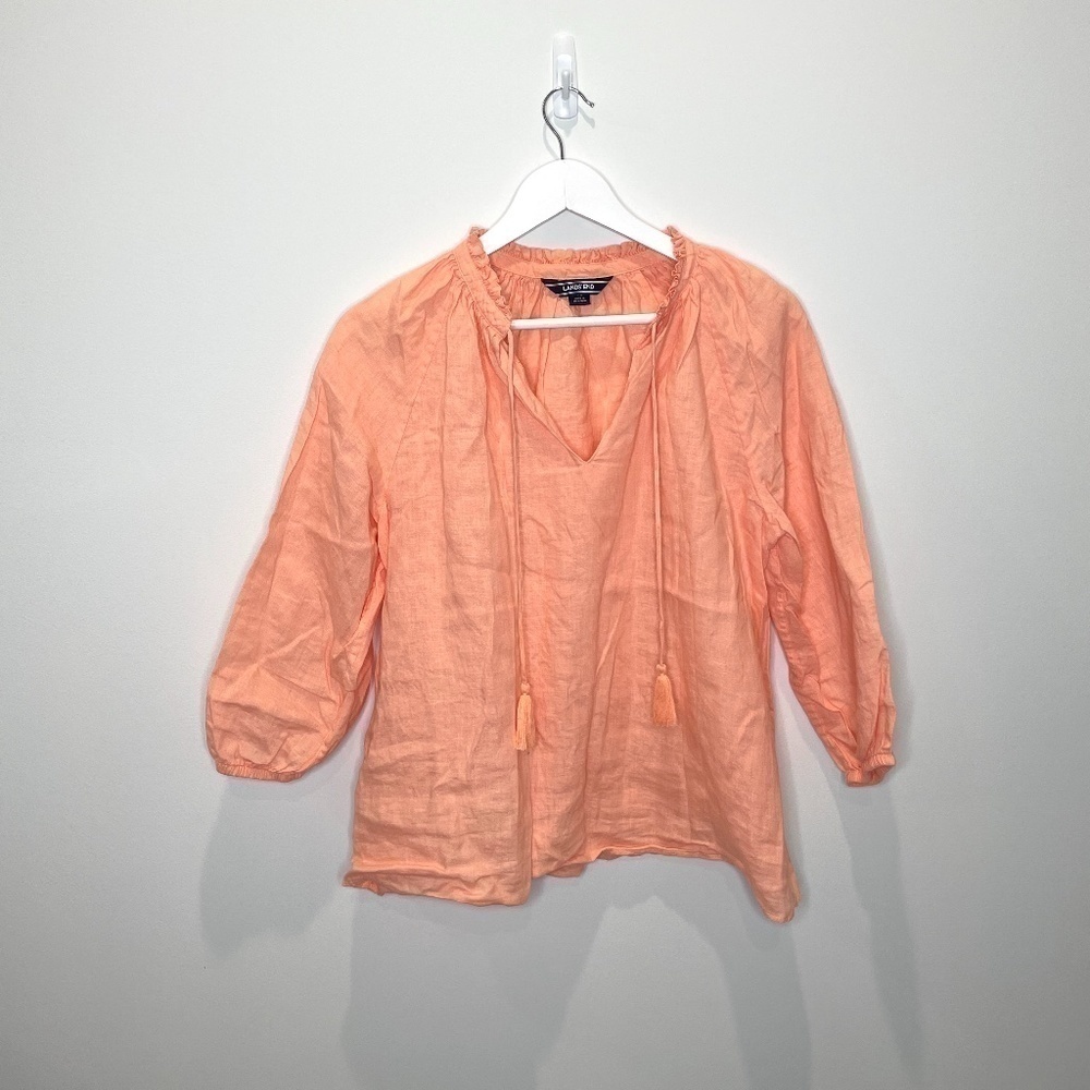 Lands End V-Neck Blush Orange Top